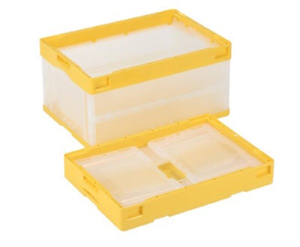 画像2: 岐阜プラスチック工業 折りたたみコンテナ 蓋なし透明タイプ CB-S41NR ※出荷単位(5個)未満別途送料 (2)