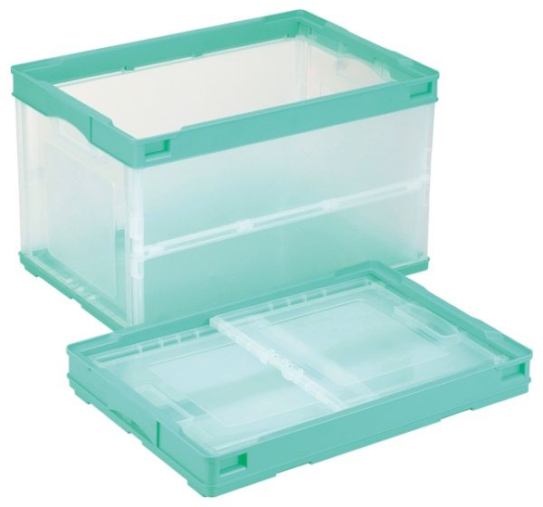 画像2: 岐阜プラスチック工業 折りたたみコンテナ 蓋なし透明タイプ CB-S51NRL ※出荷単位(5個)未満別途送料 (2)