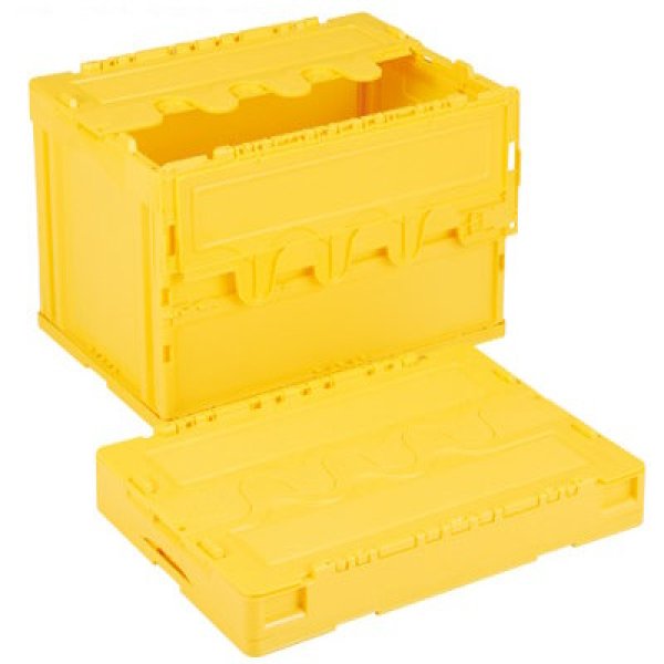 画像2: 岐阜プラスチック工業 折りたたみコンテナ 蓋付きタイプ CF-S61NR ※出荷単位(5個)未満別途送料 (2)