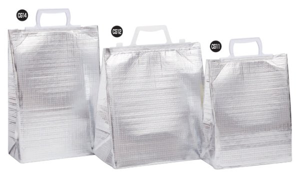 画像1: 酒井化学工業 保冷袋 ミナクールパック CG11 アイス用手提げ角底袋 Sサイズ 1ケース100枚入り ※個人宅別途送料 (1)