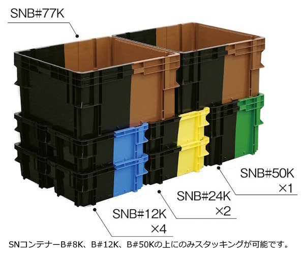 画像2: 三甲株式会社(サンコー) SNコンテナー(2色コンテナー) Bタイプ SNコンテナー B#77K ※個人宅追加送料・出荷単位(4個)未満別途送料 (2)