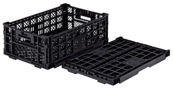 画像2: 三甲株式会社(サンコー) 折りたたみコンテナー ワンタッチロック メッシュタイプ オリコン EP42A-B ※個人宅追加送料・出荷単位(5個)未満別途送料 (2)