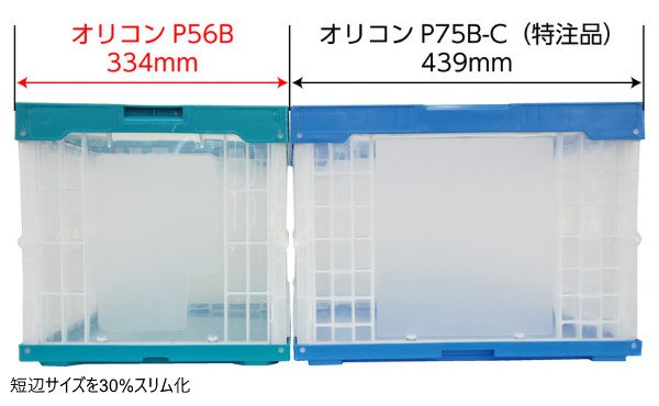 三甲株式会社(サンコー) 折りたたみコンテナー 蓋なし透明タイプ