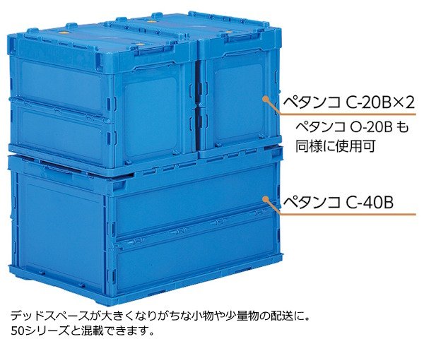 画像2: 三甲株式会社(サンコー) 折りたたみコンテナ 蓋なし透明タイプ ペタンコ O-20B (透明) ※個人宅追加送料・出荷単位(10個)未満別途送料 (2)