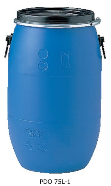 画像1: 三甲株式会社(サンコー) 液体輸送用 プラスチックドラム オープンタイプ PDO 75L-1 ※個人宅配送不可 (1)