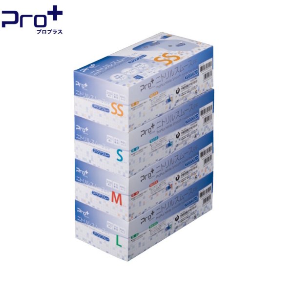 画像2: 宇都宮製作 プロプラス ニトリルスムースPF (粉なし・アクアブルー) 1ケース2,000枚 (200枚×10箱)入り ※個人宅配送不可 (2)