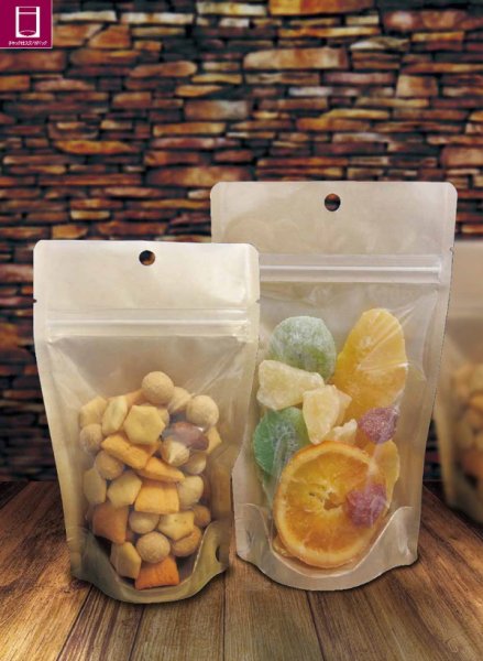 画像2: ベリーパック(富士カガク) 片面クラフト(茶) チャック付きスタンド袋 CH-1 1ケース1,500枚入り ※個人宅別途送料 (2)