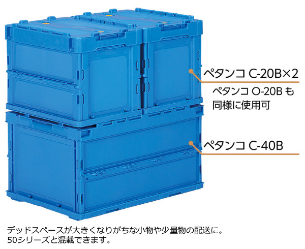 三甲株式会社(サンコー) 折りたたみコンテナ 蓋なしタイプ ペタンコ O-20B ※個人宅追加送料・出荷単位(10個)未満別途送料